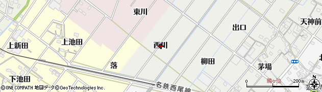 愛知県西尾市鵜ケ池町西川周辺の地図