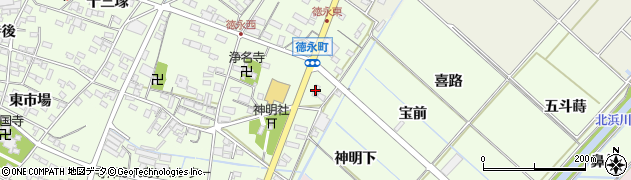ファミリーマート西尾徳永東店周辺の地図