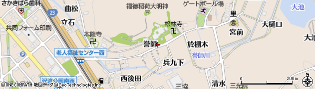 愛知県幸田町（額田郡）深溝（誉師）周辺の地図