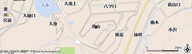 愛知県幸田町（額田郡）深溝（菅山）周辺の地図