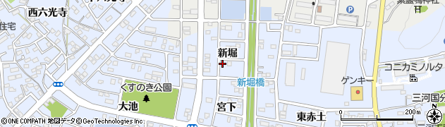 愛知県豊川市八幡町新堀12周辺の地図