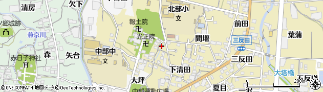 愛知県蒲郡市清田町間堰1周辺の地図