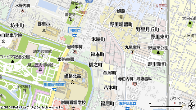 〒670-0004 兵庫県姫路市福本町の地図
