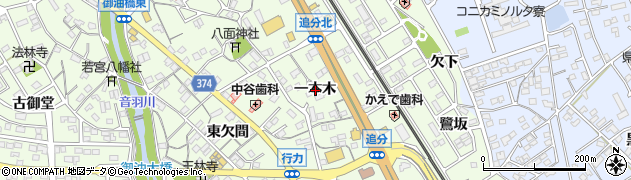 愛知県豊川市御油町一本木周辺の地図