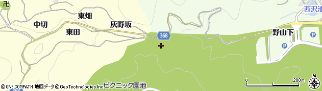 愛知県豊川市御油町（野山）周辺の地図