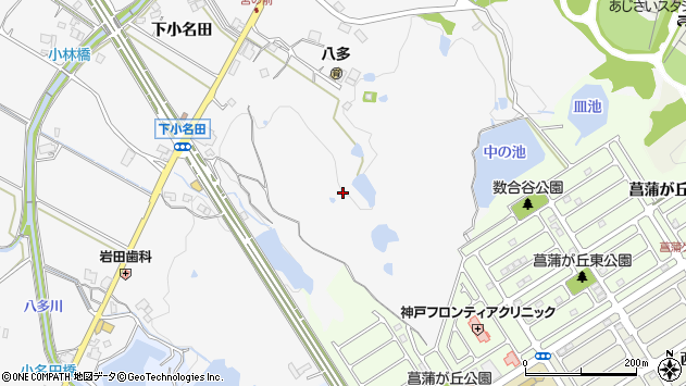 〒651-1352 兵庫県神戸市北区八多町下小名田の地図