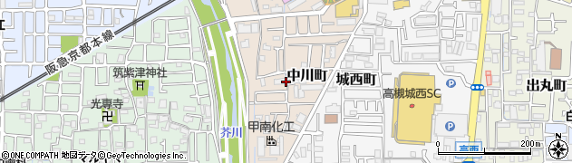 大阪府高槻市中川町周辺の地図