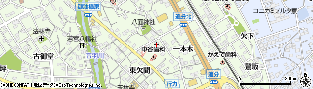 愛知県豊川市御油町八面前周辺の地図