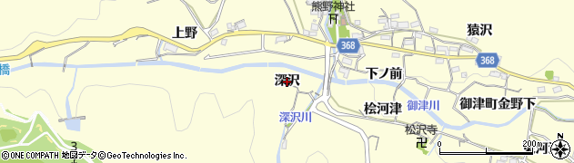 愛知県豊川市御津町金野（深沢）周辺の地図