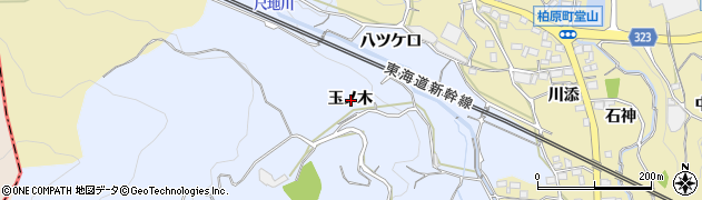 愛知県蒲郡市竹谷町玉ノ木周辺の地図