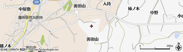 愛知県幸田町（額田郡）上六栗（善田山）周辺の地図
