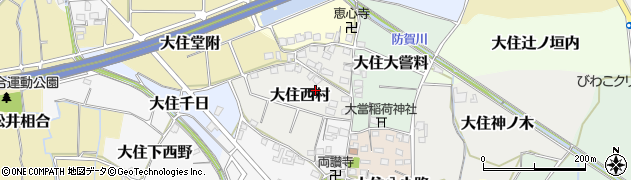 京都府京田辺市大住西村周辺の地図