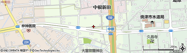 静岡県焼津市中根周辺の地図