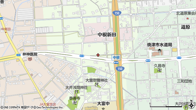 〒425-0061 静岡県焼津市中根の地図