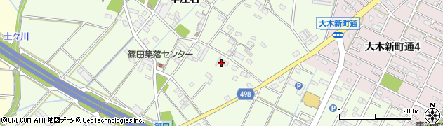 愛知県豊川市篠田町東荒古周辺の地図