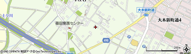 愛知県豊川市篠田町（東荒古）周辺の地図