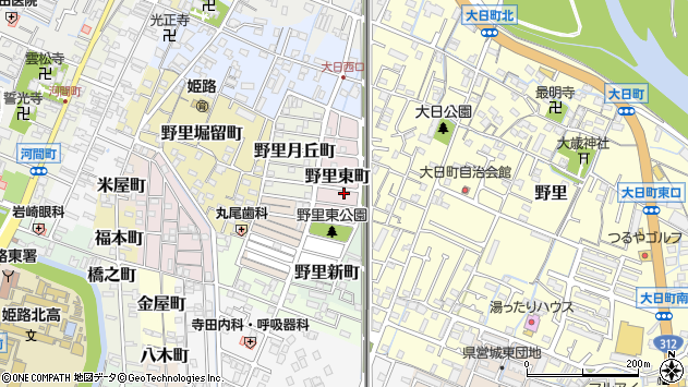 兵庫県姫路市野里東町 地図（住所一覧から検索） ：マピオン