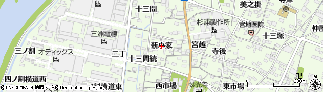 愛知県西尾市寺津町（新小家）周辺の地図