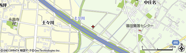 愛知県豊川市篠田町土々川周辺の地図