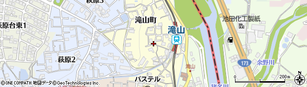 兵庫県川西市滝山町周辺の地図