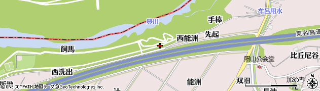 愛知県豊橋市賀茂町（西能洲）周辺の地図