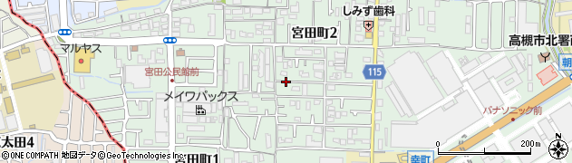 大阪府高槻市宮田町周辺の地図