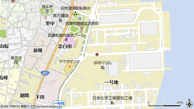 〒470-2513 愛知県知多郡武豊町一号地の地図