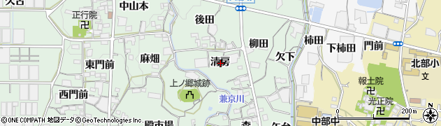 愛知県蒲郡市神ノ郷町清房周辺の地図