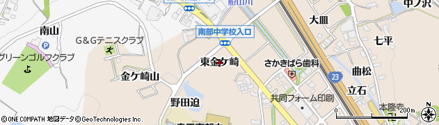 愛知県幸田町（額田郡）深溝（東金ケ崎）周辺の地図