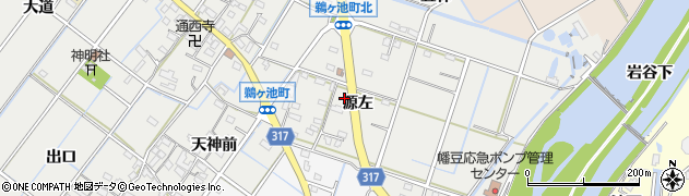 愛知県西尾市鵜ケ池町源左126周辺の地図