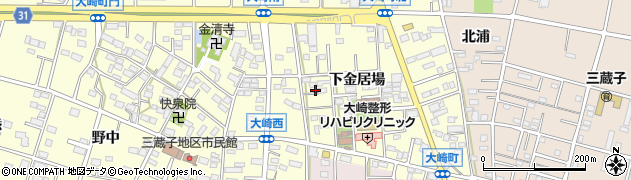 愛知県豊川市大崎町下金居場25周辺の地図