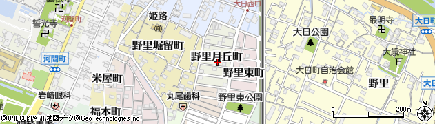 兵庫県姫路市野里月丘町周辺の地図