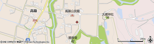 兵庫県三木市細川町（高篠）周辺の地図