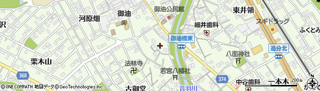 愛知県豊川市御油町（町裏）周辺の地図