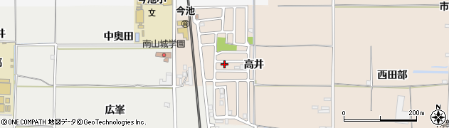 京都府城陽市富野（高井）周辺の地図