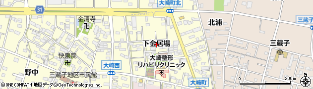 愛知県豊川市大崎町下金居場周辺の地図