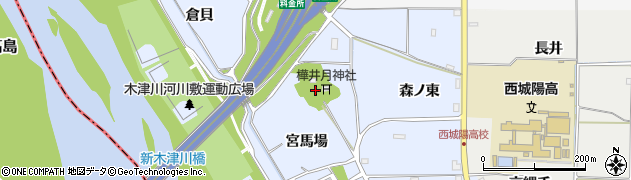 京都府城陽市水主（宮馬場）周辺の地図