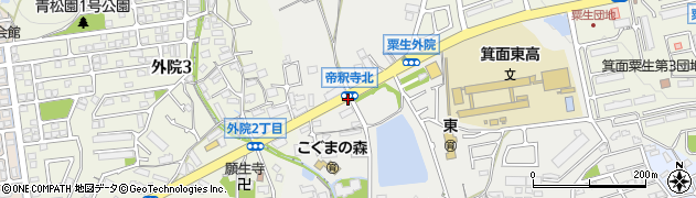 帝釈寺北周辺の地図
