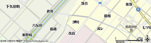愛知県西尾市長縄町（汐川）周辺の地図