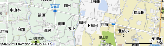 愛知県蒲郡市水竹町（柿田）周辺の地図