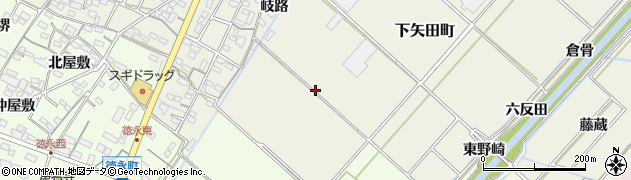 愛知県西尾市下矢田町（野崎）周辺の地図
