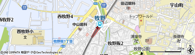 牧野駅周辺の地図