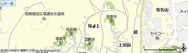 愛知県西尾市吉良町岡山塚ノ上周辺の地図