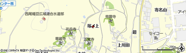 愛知県西尾市吉良町岡山（塚ノ上）周辺の地図