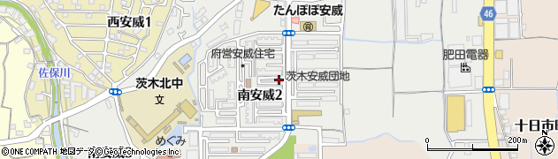 大阪府茨木市南安威周辺の地図