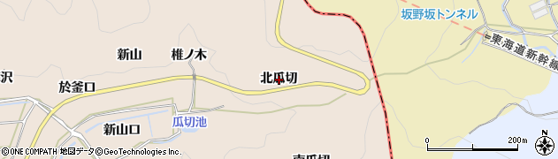 愛知県幸田町（額田郡）深溝（北瓜切）周辺の地図