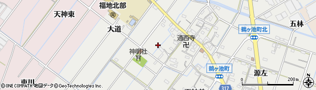 愛知県西尾市鵜ケ池町（神明前）周辺の地図