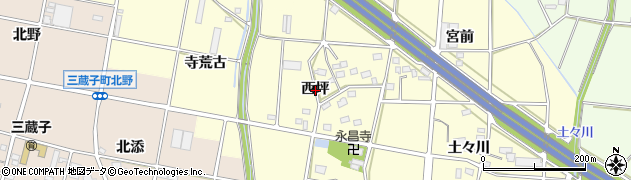 愛知県豊川市樽井町（西坪）周辺の地図