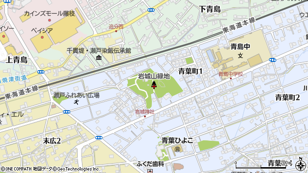 〒426-0066 静岡県藤枝市青葉町の地図