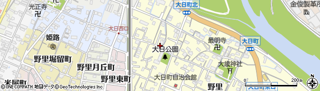 兵庫県姫路市野里周辺の地図